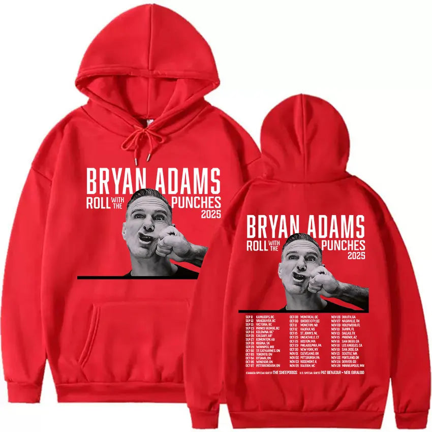 BRYAN ADAMS ROLL WITH THE PUNCHES TOUR 2025 Album Hoody Men's Hip Hop Gothic Sweatshirt Y2K Vintage Oversized Hoodies Streetwear