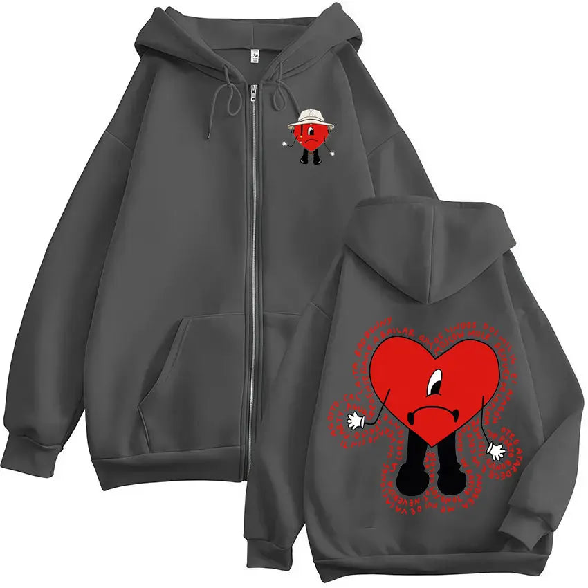 Rapper Bad Bunny 2025 90s Graphic Sin TI Hoodie Dtmf Men's Womens High Quality Clothing Hot Sale Comfort Coats Jacket Streetwea