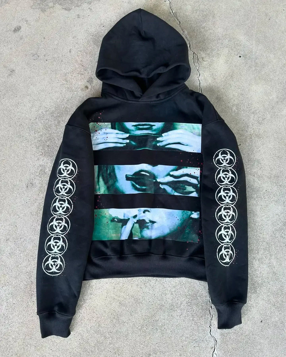 Harajuku Half Evi land Lonelystar Hoodies Grunge Oversized Hoodie Y2k Tops Casual Streetwear Sweatshirt Tracksuit Men Clothing