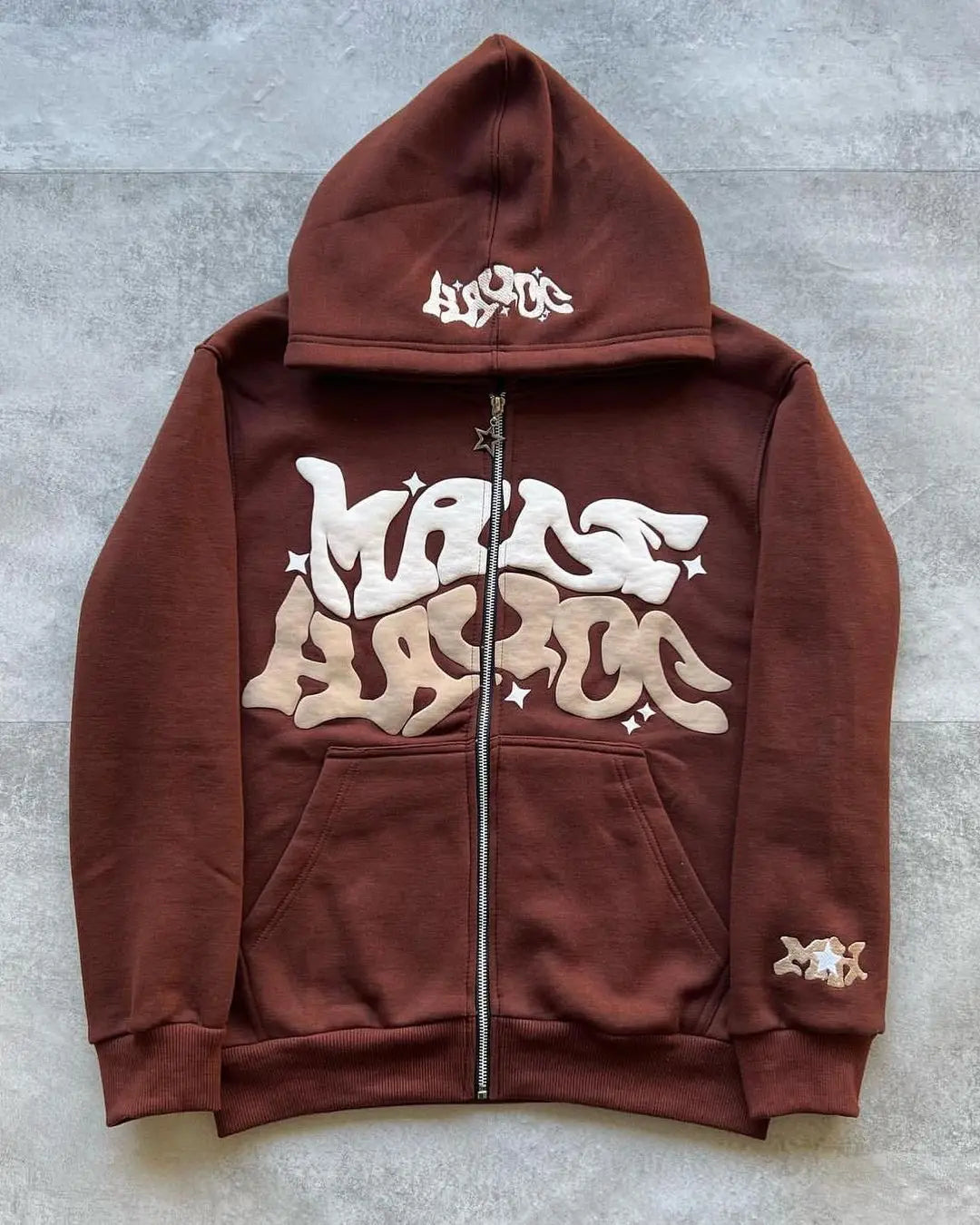 Autumn Fashion Retro Letter Printed Zipper Hoodies Men Women Y2K Section Lazy Trendy Versatile Cardigan hooded Jacket Clothes