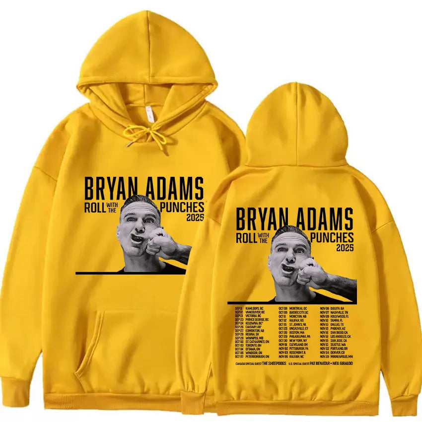 BRYAN ADAMS ROLL WITH THE PUNCHES TOUR 2025 Album Hoody Men's Hip Hop Gothic Sweatshirt Y2K Vintage Oversized Hoodies Streetwear