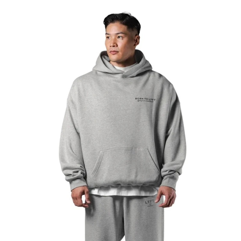 LYFT Classic Design Oversized Hoodies Men's Cotton Harajuku Sweatshirts Casual Vintage Streetwear Fleece Warm Sweaters Tops Y2K