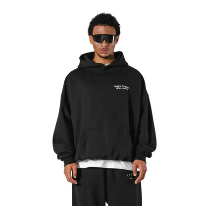 LYFT Classic Design Oversized Hoodies Men's Cotton Harajuku Sweatshirts Casual Vintage Streetwear Fleece Warm Sweaters Tops Y2K
