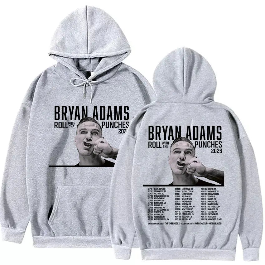BRYAN ADAMS ROLL WITH THE PUNCHES TOUR 2025 Album Hoody Men's Hip Hop Gothic Sweatshirt Y2K Vintage Oversized Hoodies Streetwear