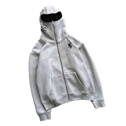 Men's Clothing Zip Up Hoodie Vintage Casual Pattern Oversize Hip Hop Punk Streetwear Clothing New in Hoodies & Sweatshirts