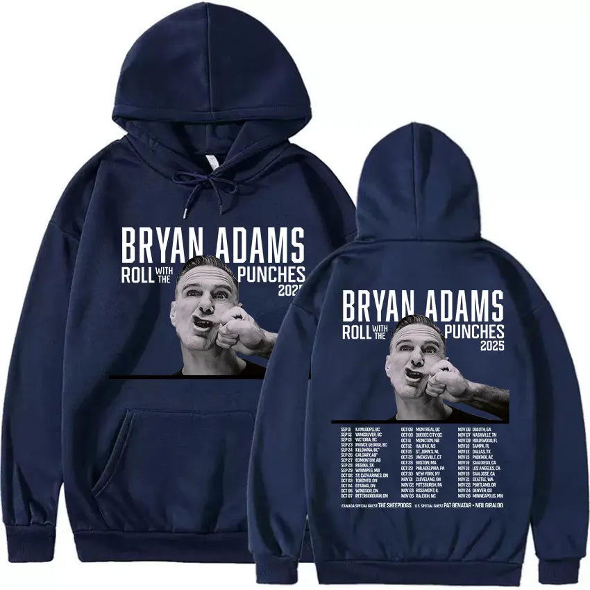 BRYAN ADAMS ROLL WITH THE PUNCHES TOUR 2025 Album Hoody Men's Hip Hop Gothic Sweatshirt Y2K Vintage Oversized Hoodies Streetwear