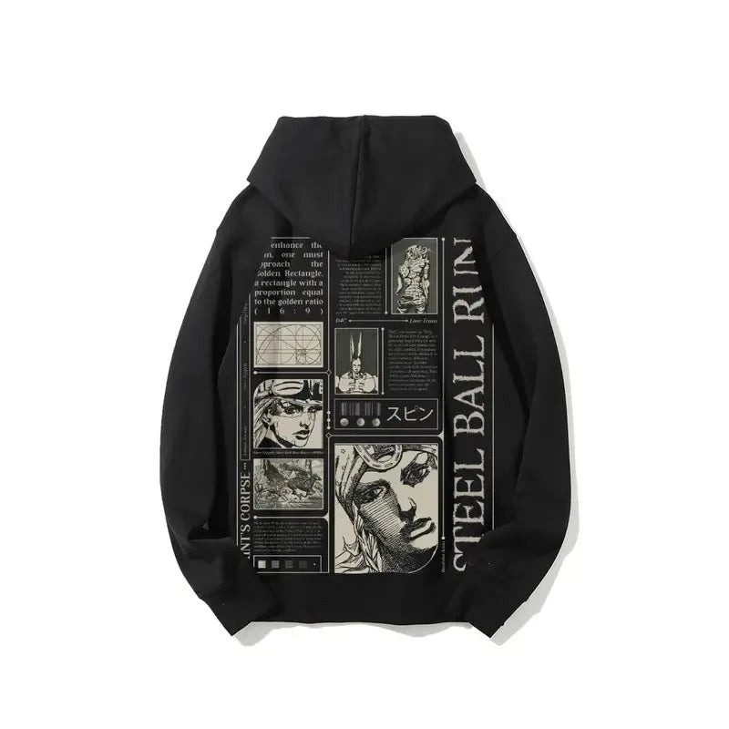 Jojo Bizarre Adventure Hoodies Women Steel Zip Anime Hoodie Harajuku Streetwear Pullover Sweatshirt Y2k Anime Men Clothin