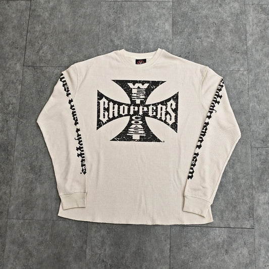 Yao Fashion Waffle Fabric Loose Long Sleeve Tops Sanskrit Logo Streetwear Y2k Casual Oversize Vintage Retro Men T Shirt For Men