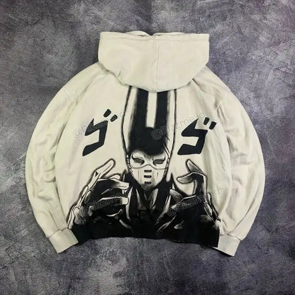 Jojo Bizarre Adventure Hoodies Women Steel Zip Anime Hoodie Harajuku Streetwear Pullover Sweatshirt Y2k Anime Men Clothin