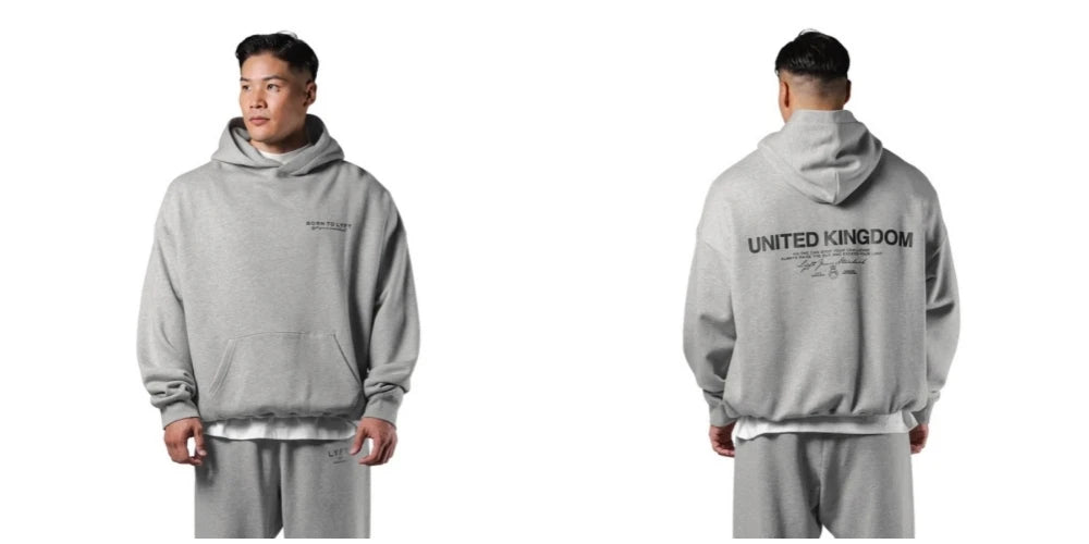 LYFT Classic Design Oversized Hoodies Men's Cotton Harajuku Sweatshirts Casual Vintage Streetwear Fleece Warm Sweaters Tops Y2K
