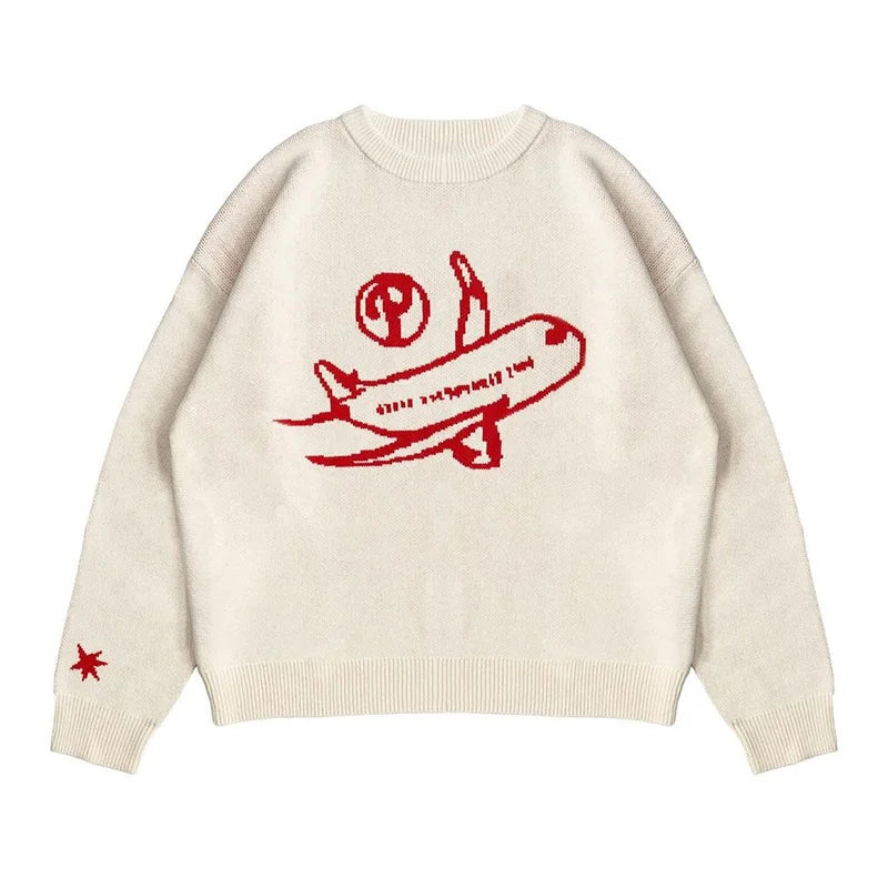 Men's Sweater Jumper Long Sleeve Knitwear Tops Oversized Graphic Fashion Y2k Streetwear Harajuku Winter Korean Popular Clothes