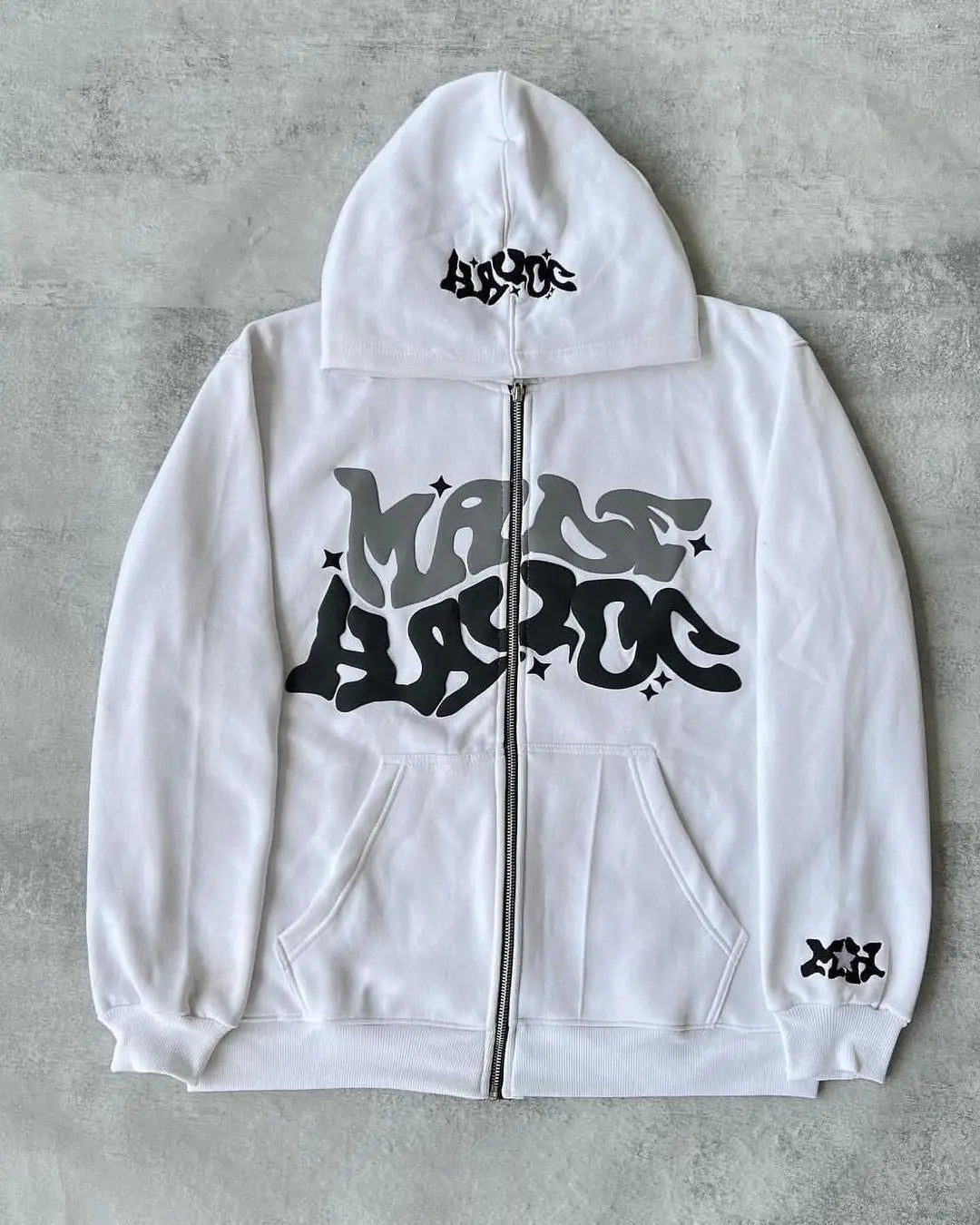 Autumn Fashion Retro Letter Printed Zipper Hoodies Men Women Y2K Section Lazy Trendy Versatile Cardigan hooded Jacket Clothes