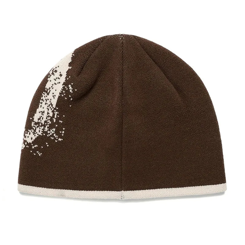 Women Beanie Korean Fashion Y2k Knitted Kawaii Hip Hop Harajuku Streetwear Wool Winter Pullover Jacquard Hat Unisex Accessorie