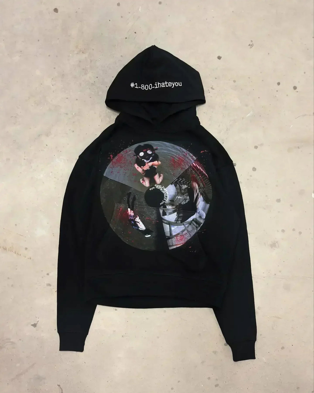 Harajuku Half Evi land Lonelystar Hoodies Grunge Oversized Hoodie Y2k Tops Casual Streetwear Sweatshirt Tracksuit Men Clothing