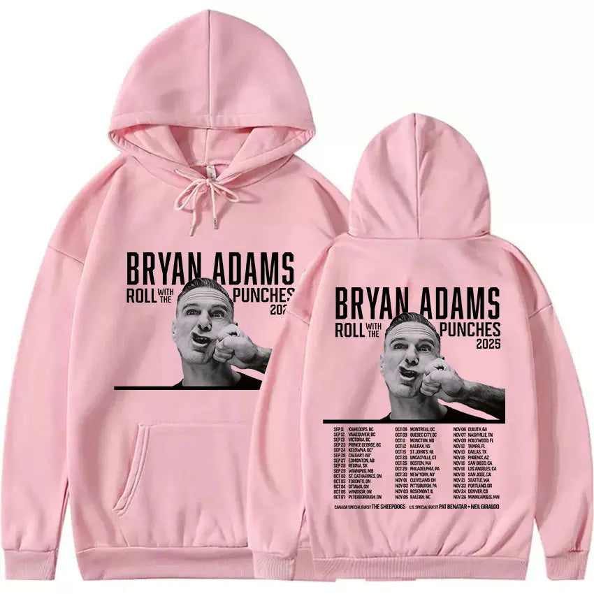 BRYAN ADAMS ROLL WITH THE PUNCHES TOUR 2025 Album Hoody Men's Hip Hop Gothic Sweatshirt Y2K Vintage Oversized Hoodies Streetwear
