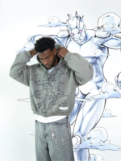 Jojo Bizarre Adventure Hoodies Women Steel Zip Anime Hoodie Harajuku Streetwear Pullover Sweatshirt Y2k Anime Men Clothin