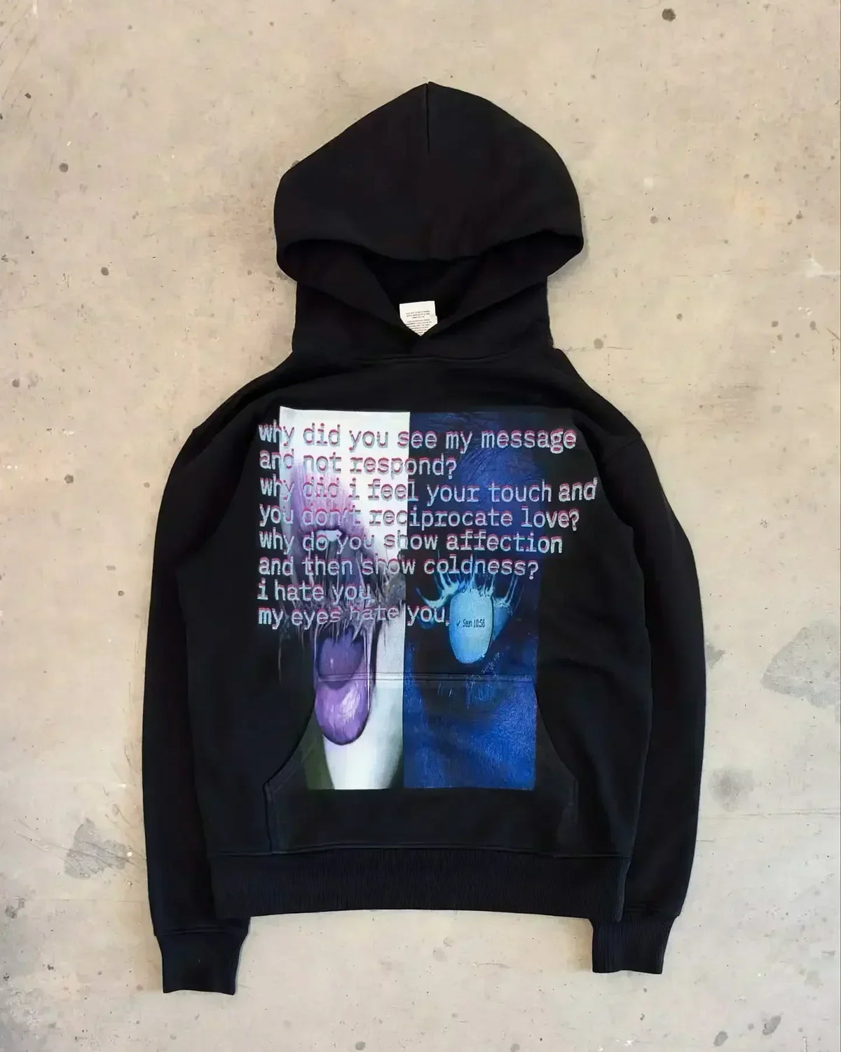 Harajuku Half Evi land Lonelystar Hoodies Grunge Oversized Hoodie Y2k Tops Casual Streetwear Sweatshirt Tracksuit Men Clothing
