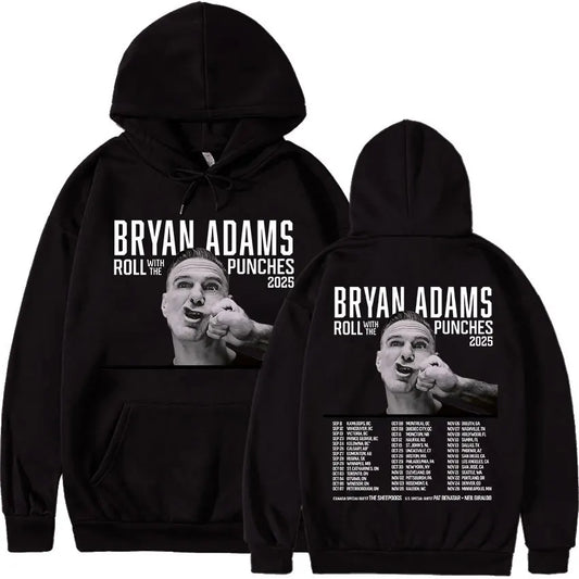 BRYAN ADAMS ROLL WITH THE PUNCHES TOUR 2025 Album Hoody Men's Hip Hop Gothic Sweatshirt Y2K Vintage Oversized Hoodies Streetwear