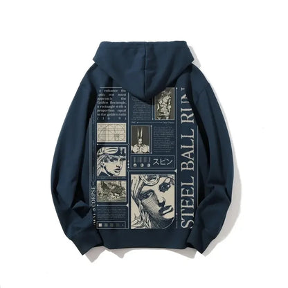 Jojo Bizarre Adventure Hoodies Women Steel Zip Anime Hoodie Harajuku Streetwear Pullover Sweatshirt Y2k Anime Men Clothin