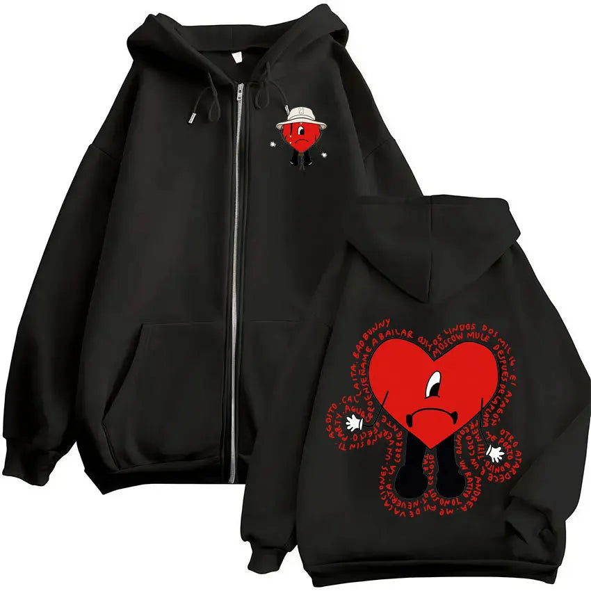 Rapper Bad Bunny 2025 90s Graphic Sin TI Hoodie Dtmf Men's Womens High Quality Clothing Hot Sale Comfort Coats Jacket Streetwea