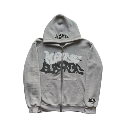 Autumn Fashion Retro Letter Printed Zipper Hoodies Men Women Y2K Section Lazy Trendy Versatile Cardigan hooded Jacket Clothes