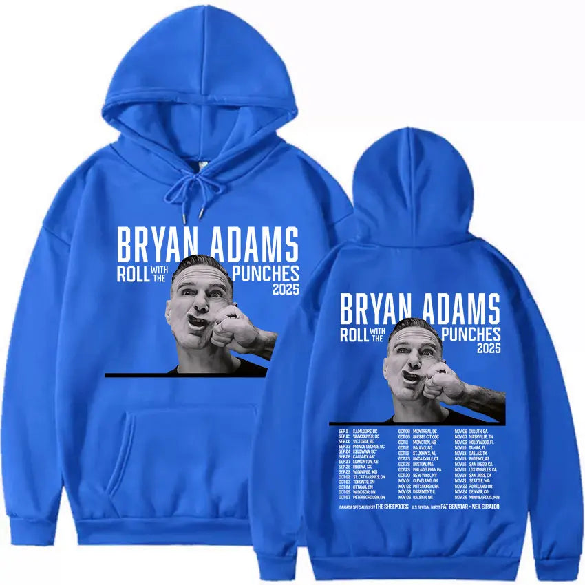BRYAN ADAMS ROLL WITH THE PUNCHES TOUR 2025 Album Hoody Men's Hip Hop Gothic Sweatshirt Y2K Vintage Oversized Hoodies Streetwear