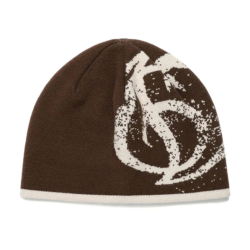 Women Beanie Korean Fashion Y2k Knitted Kawaii Hip Hop Harajuku Streetwear Wool Winter Pullover Jacquard Hat Unisex Accessorie