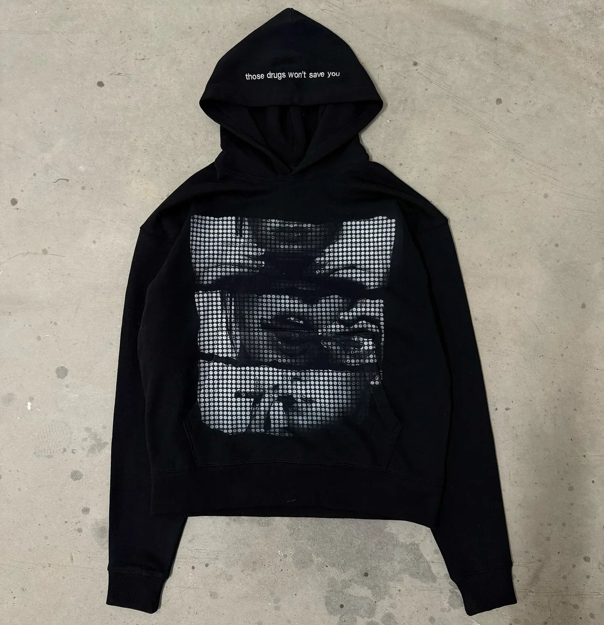 Harajuku Half Evi land Lonelystar Hoodies Grunge Oversized Hoodie Y2k Tops Casual Streetwear Sweatshirt Tracksuit Men Clothing